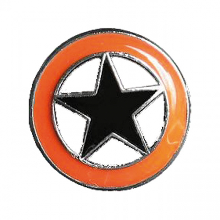 BIKER PINS LONE STAR PIN ORANGE BLACK