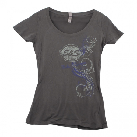 S&S TEE, S&S LOGO, LADIES, GREY, M