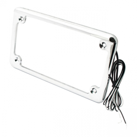 CUSTOM DYNAMICS LICENSE PLATE FRAME WITH 6 LEDS CHROME