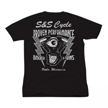 S&S T-SHIRT LIGHTNING BOLT BLACK