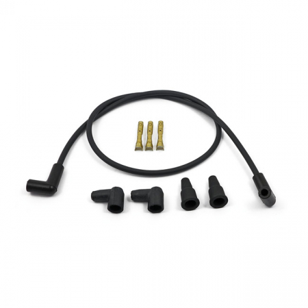 COMPU-FIRE, 8MM SPARK PLUG 2 WIRE SET, UNIVERSAL. BLACK