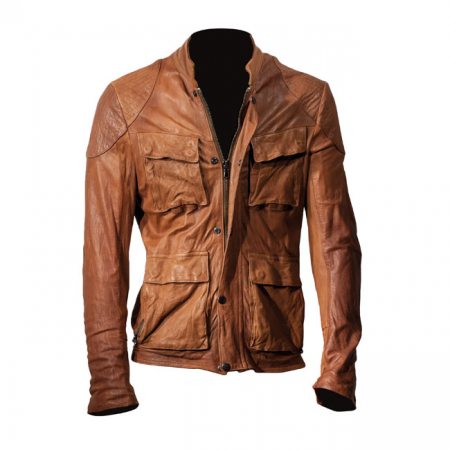 DMD SOLO RIDER LEATHER JACKET, BROWN