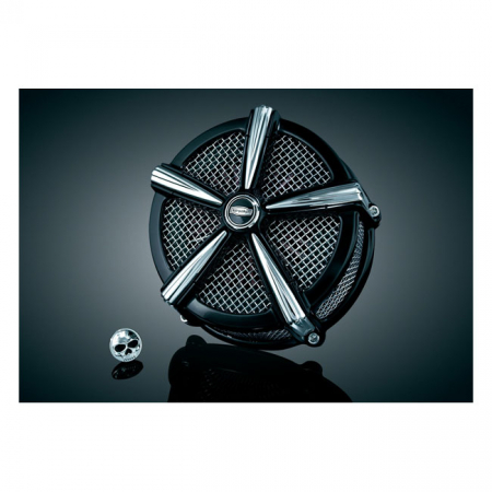 KURYAKYN, HI-FIVE MACH 2 AIR CLEANER, NO HARDWARE. BLACK/CHR