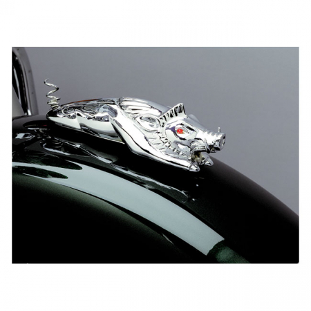 KURYAKYN, ''WILD BOAR'' FRONT FENDER ORNAMENT. CHROME