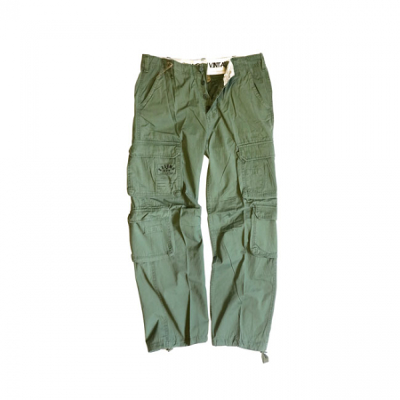 STONE WASHED WORK PANTS, GREEN, S