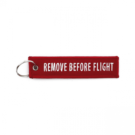 KEY RING REMOVE BEFORE FLIGHT RED