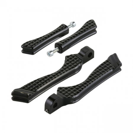 REBUFFINI, ''MINI CONTROLS'' FOOT PEG SET. BLACK. KNURLED