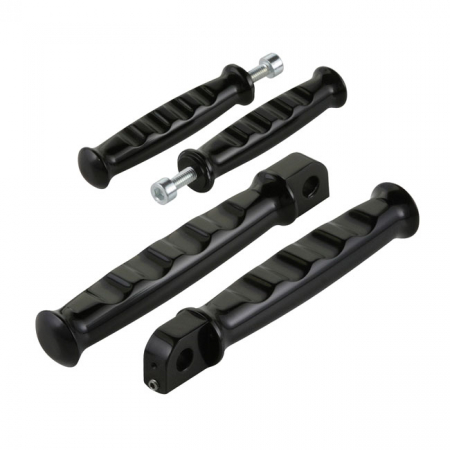 REBUFFINI, ''MINI CONTROLS'' FOOT PEG SET. BLACK. ROUND