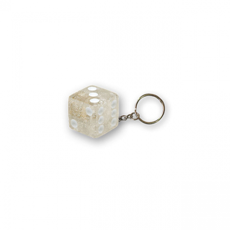 TRIKTOPZ DICE KEY CHAIN CLEAR GLITTER