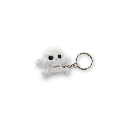 TRIKTOPZ SKULL N BONES KEY CHAIN WHITE