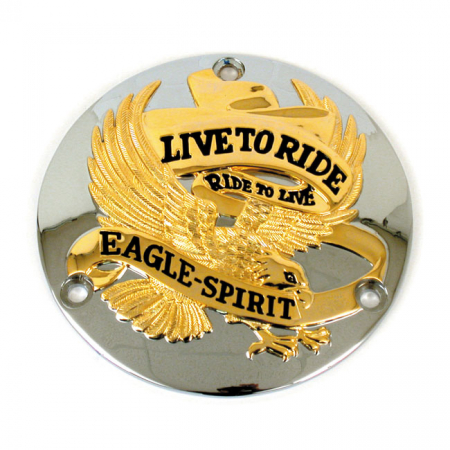 DERBY COVER EAGLE SPIRIT GOLD/CHROME