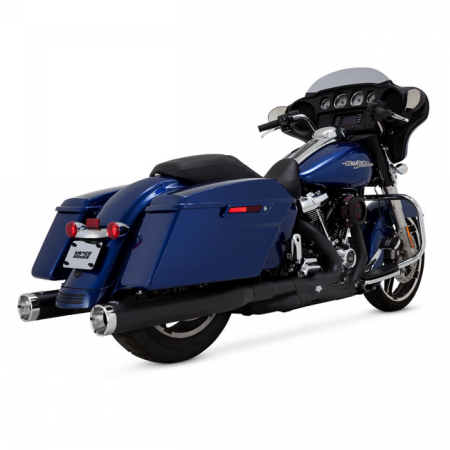 VANCE & HINES, MONSTER ROUND SLIP-ON MUFFLERS. BLACK