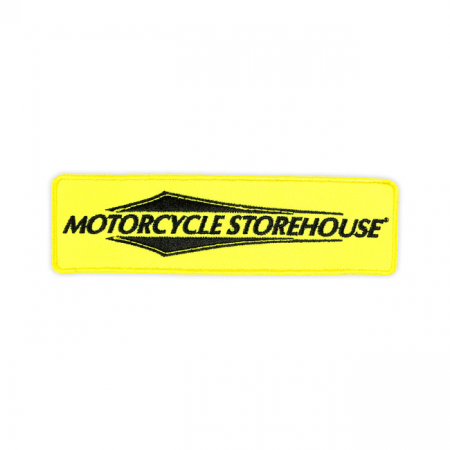 MOTORCYCLE STOREHOUSE, LOGO PATCH. YELLOW