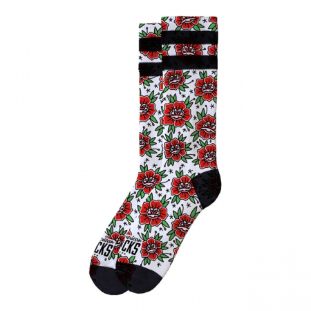 AMERICAN SOCKS SIGNATURE SOCKS N ROSES, DOUBLE BLACK STRIPED