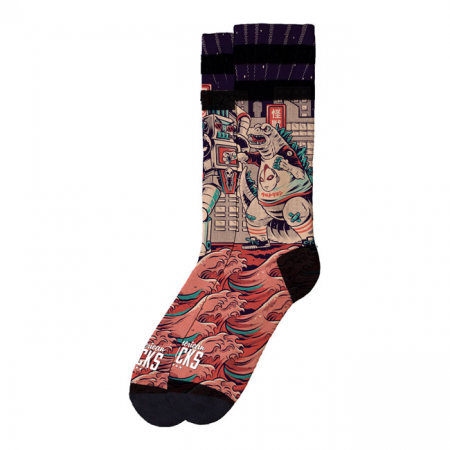 AMERICAN SOCKS SIGNATURE GODZILLA, DOUBLE BLACK STRIPED