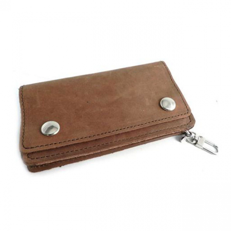 AMIGAZ VINTAGE BROWN LEATHER BIKER WALLET