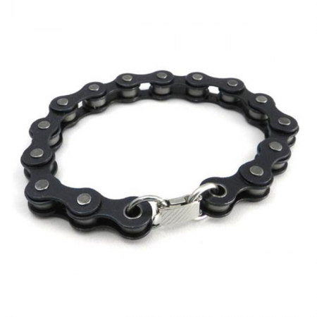 AMIGAZ BLACK BIKE CHAIN BRACELET 8"