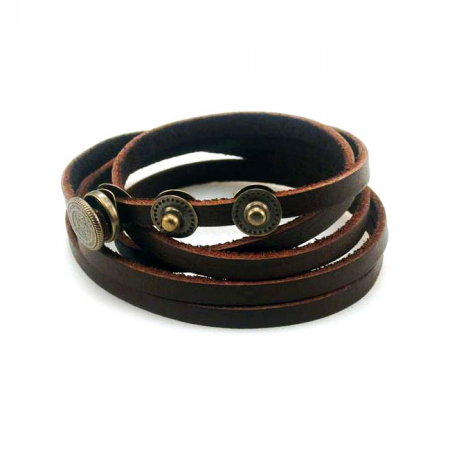 AMIGAZ BROWN MULTI WRAP LEATHER ARM BAND