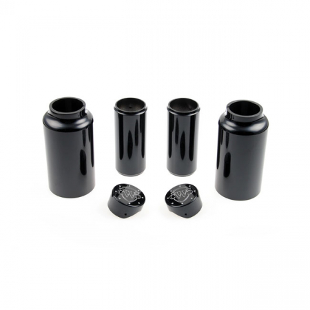 CULT-WERK, 6-PIECE FORK TUBE COVER KIT. GLOSS BLACK. LOGO