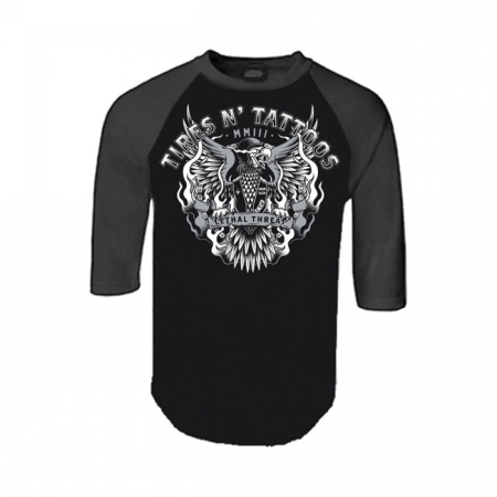 LT, TIRES N TATTOOS EAGLE RAGLAN SLEEVE SHIRT