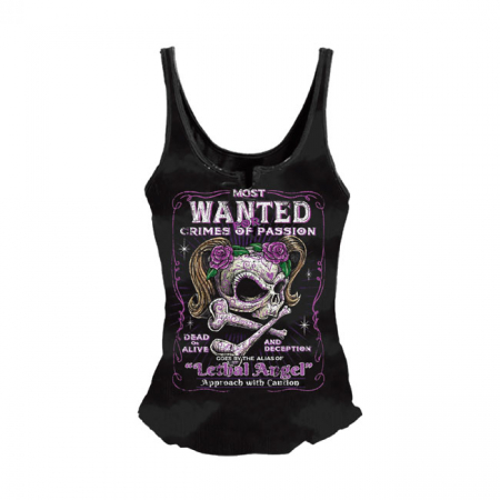 LT, LETHAL ANGEL MOST WANTED SKULL TANK TOP