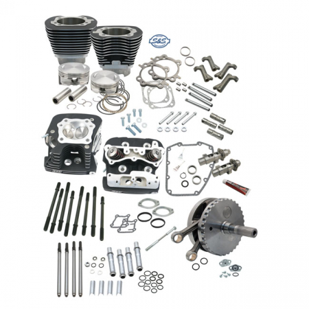 S&S, 124" TWIN CAM HOT SET-UP KIT WITH HEADS. SILVER