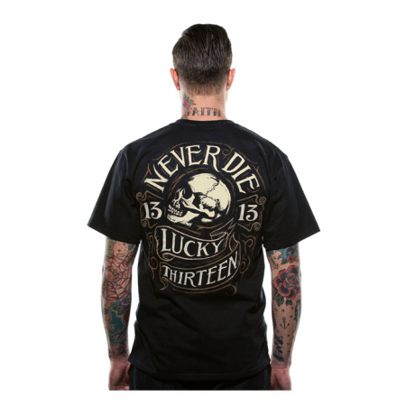 LUCKY 13 NEVER DIE T-SHIRT BLACK