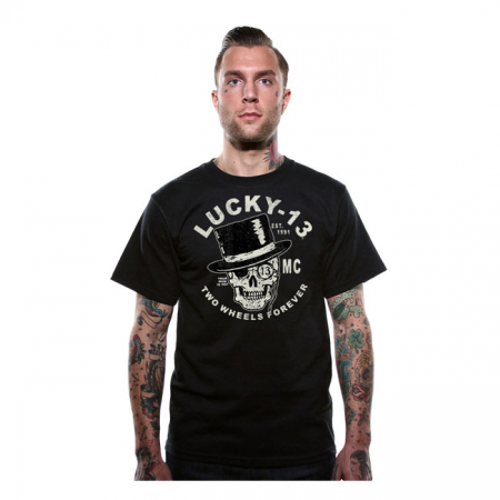 LUCKY 13 2 WHEEL HATTER T-SHIRT BLACK