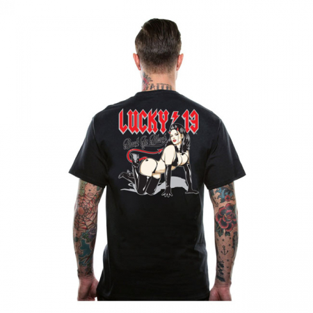 LUCKY 13 FEMME METALE T-SHIRT BLACK