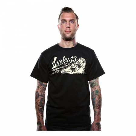 LUCKY 13 PIN FLY T-SHIRT BLACK