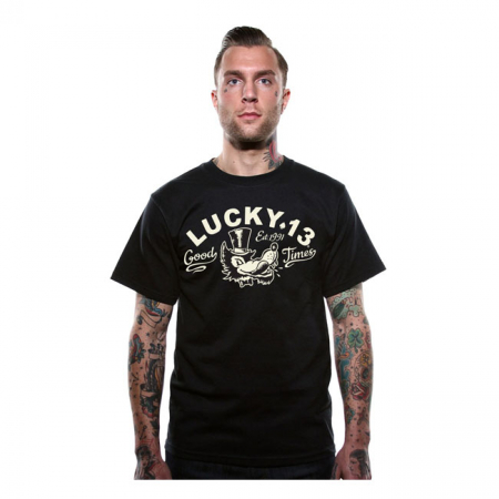 LUCKY 13 MR WOLF T-SHIRT BLACK