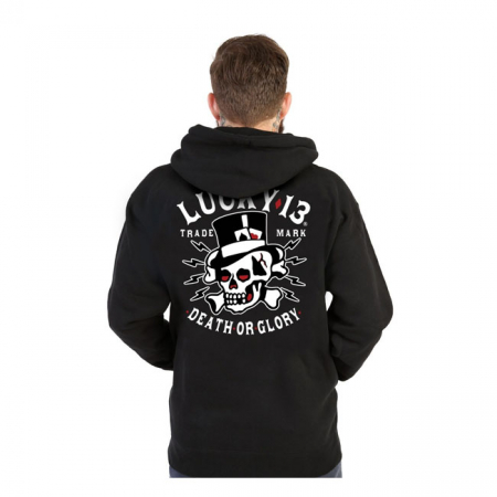 LUCKY 13 DEATH GLORY ZIP HOODIE BLACK