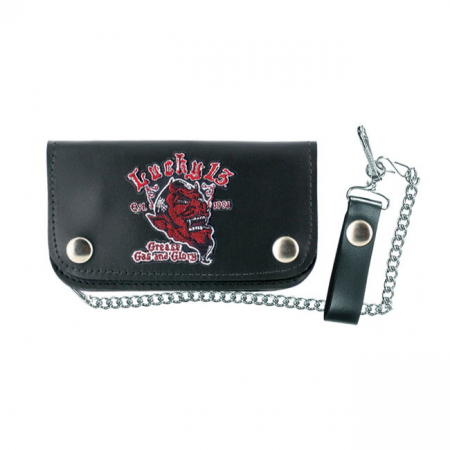 LUCKY 13 GREASE, GAS AND GLORY LEATHER PATCH WALLET