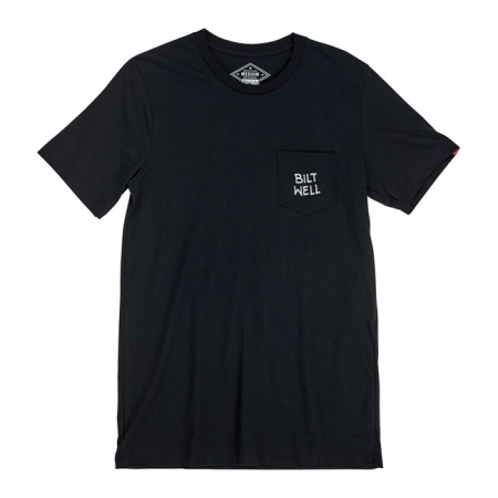 BILTWELL OLD ROSE POCKET T-SHIRT BLACK