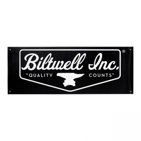 BILTWELL SHIELD LOGO SHOP BANNER BLACK/WHITE