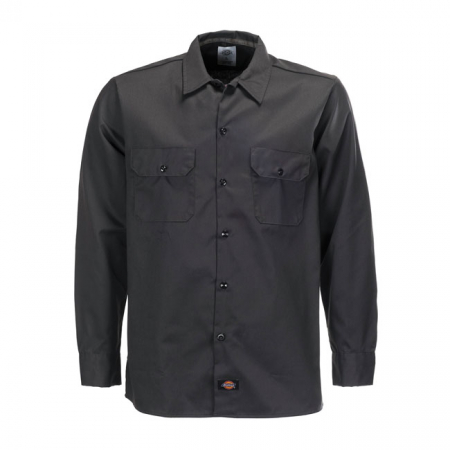 DICKIES LONG SLEEVE WORK SHIRT SLIM BLACK