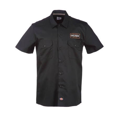 DICKIES RINER SHORT SLEEVE WORK SHIRT TWILL BLAC