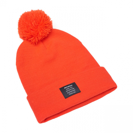 DICKIES EDGEWORTH BOBBLE HAT ORANGE