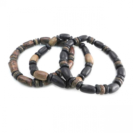 AMIGAZ COCO WOOD BAMBOO STYLE BRACELET SET