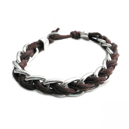 AMIGAZ SPLICER CHAIN & LEATHER BRACELET