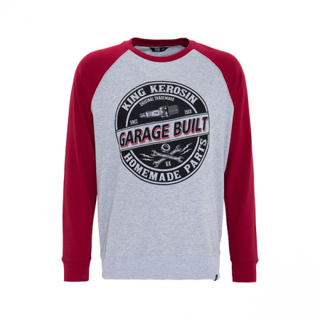 KING KEROSIN GARAGE BUILT RAGLAN SWEATSHIRT RED