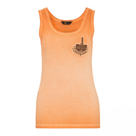 QUEEN KEROSIN ALIVE DEAD TANK TOP ORANGE