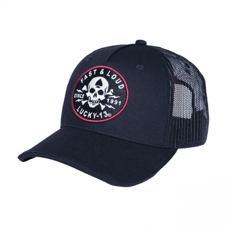 LUCKY 13 FAST & LOUD ADJ TRUCKER CAP BLACK