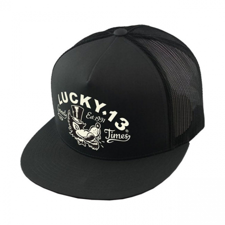 LUCKY 13 MR. WOLF SNAPBACK TRUCKER CAP POPLIN MESH