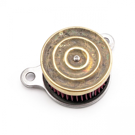 WANNABE CHOPPERS, WANNASUCKER 'WAVE' AIR CLEANER. BRASS