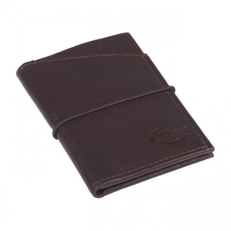 DICKIES CENTRE CROSS LEATHER CARD HOLDER BROWN