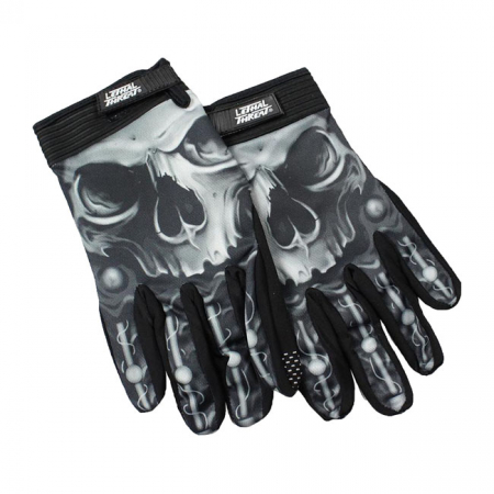 LT BIOMECHANICAL SKULL GLOVES BLACK