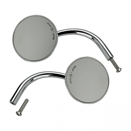 BILTWELL UTILITY ROUND MIRRORS CHROME ECE APPR.