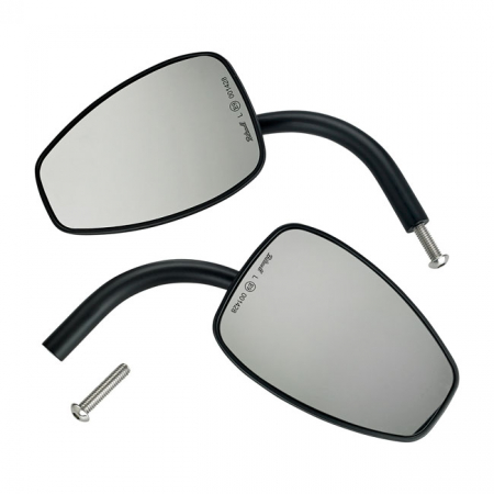 BILTWELL, UTILITY TEARDROP MIRROR SET BLACK ECE APPR.