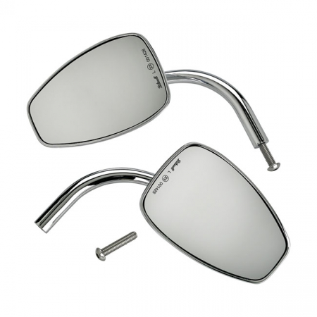 BILTWELL, UTILITY TEARDROP MIRROR SET CHROME ECE APPR.